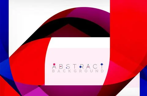 Abstract square shape with overlapping waves, minimal geometric background Stock Illustration