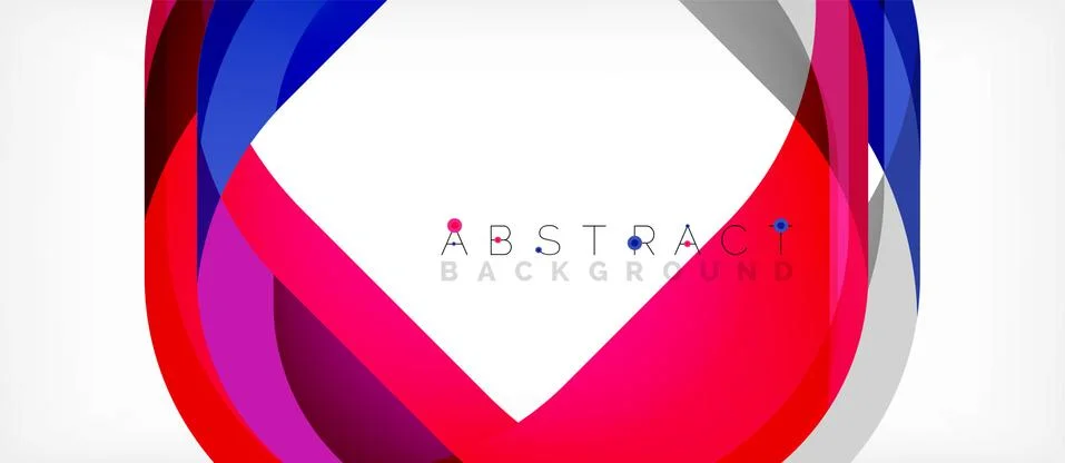 Abstract square shape with overlapping waves, minimal geometric background Stock Illustration