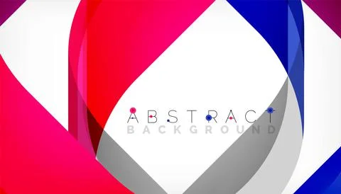 Abstract square shape with overlapping waves, minimal geometric background Illustrazione stock