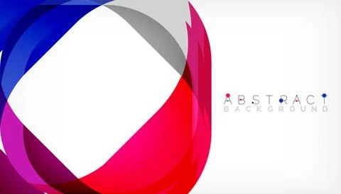 Abstract square shape with overlapping waves, minimal geometric background Illustrazione stock