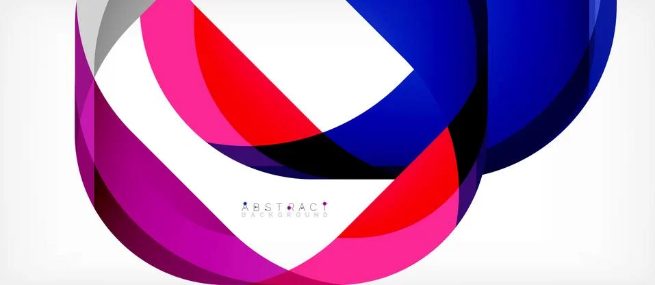 Abstract square shape with overlapping waves, minimal geometric background Illustrazione stock