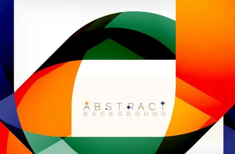 Abstract square shape with overlapping waves, minimal geometric background Illustrazione stock