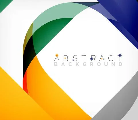 Abstract square shape with overlapping waves, minimal geometric background Illustrazione stock