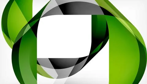 Abstract square shape with overlapping waves, minimal geometric background Illustrazione stock