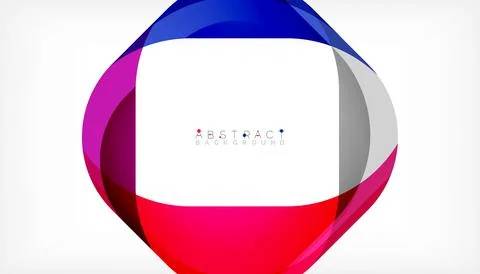 Abstract square shape with overlapping waves, minimal geometric background イラスト素材