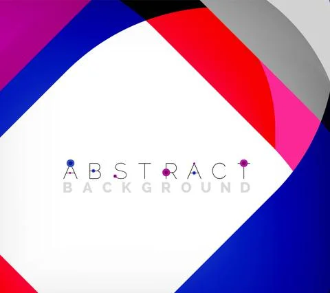 Abstract square shape with overlapping waves, minimal geometric background Stock Illustration