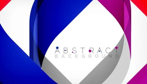 Abstract square shape with overlapping waves, minimal geometric background Illustrazione stock