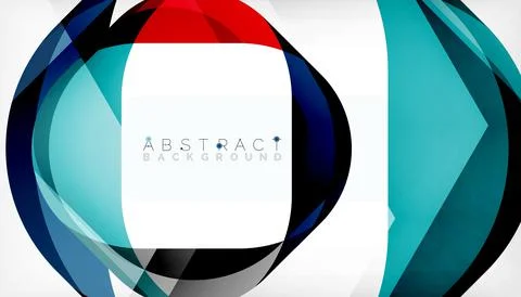 Abstract square shape with overlapping waves, minimal geometric background Illustrazione stock
