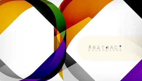 Abstract square shape with overlapping waves, minimal geometric background Stock Illustration