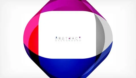 Abstract square shape with overlapping waves, minimal geometric background 스톡 일러스트