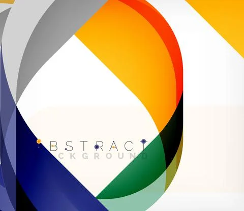 Abstract square shape with overlapping waves, minimal geometric background Illustrazione stock