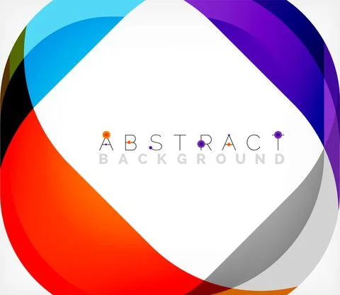 Abstract square shape with overlapping waves, minimal geometric background Illustrazione stock