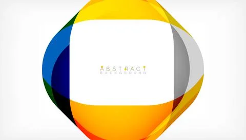 Abstract square shape with overlapping waves, minimal geometric background Illustrazione stock