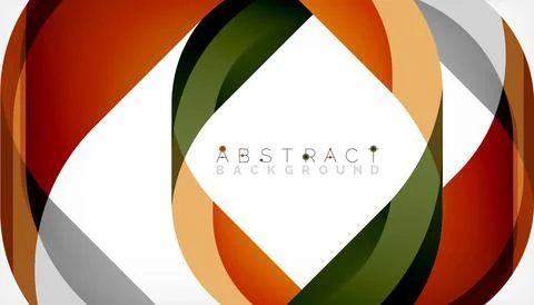 Abstract square shape with overlapping waves, minimal geometric background Stock Illustration