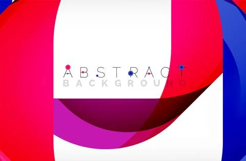 Abstract square shape with overlapping waves, minimal geometric background Stock Illustration