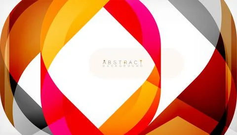 Abstract square shape with overlapping waves, minimal geometric background Stock Illustration