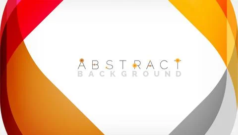 Abstract square shape with overlapping waves, minimal geometric background Illustrazione stock