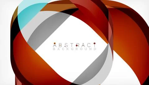 Abstract square shape with overlapping waves, minimal geometric background Stock Illustration