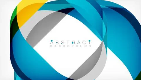 Abstract square shape with overlapping waves, minimal geometric background Stock Illustration