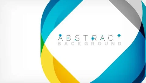 Abstract square shape with overlapping waves, minimal geometric background Stock Illustration