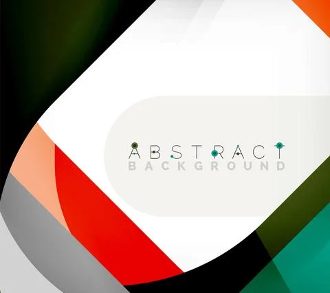Abstract square shape with overlapping waves, minimal geometric background Illustrazione stock