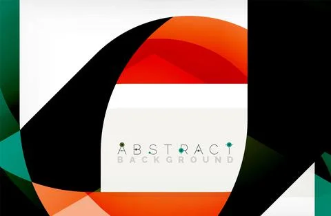 Abstract square shape with overlapping waves, minimal geometric background Stock Illustration