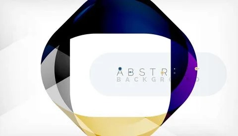 Abstract square shape with overlapping waves, minimal geometric background Stock Illustration