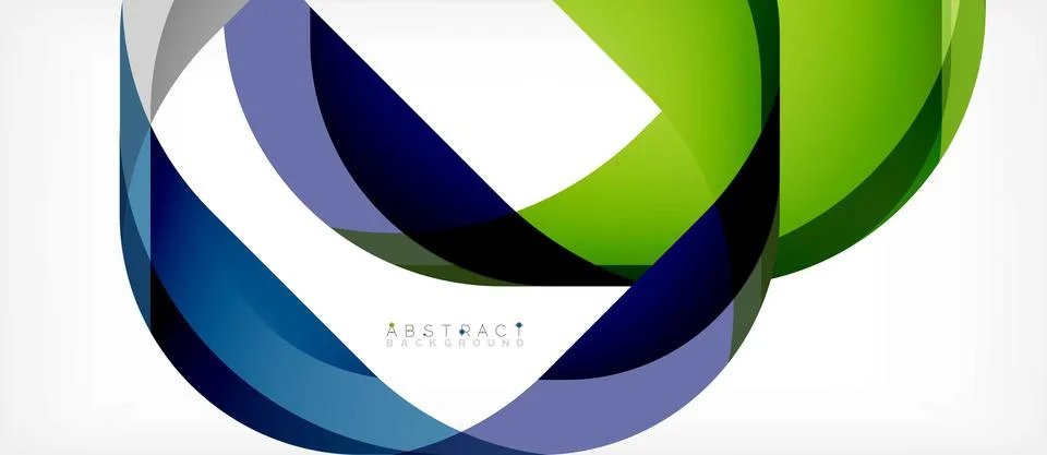 Abstract square shape with overlapping waves, minimal geometric background Stock Illustration