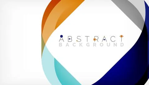 Abstract square shape with overlapping waves, minimal geometric background Stock Illustration