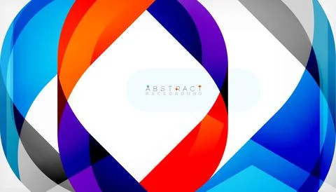 Abstract square shape with overlapping waves, minimal geometric background Stock Illustration