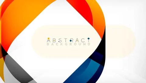 Abstract square shape with overlapping waves, minimal geometric background Stock Illustration