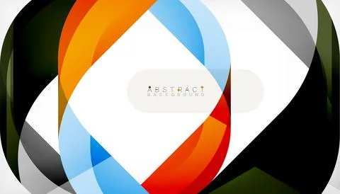 Abstract square shape with overlapping waves, minimal geometric background Stock Illustration