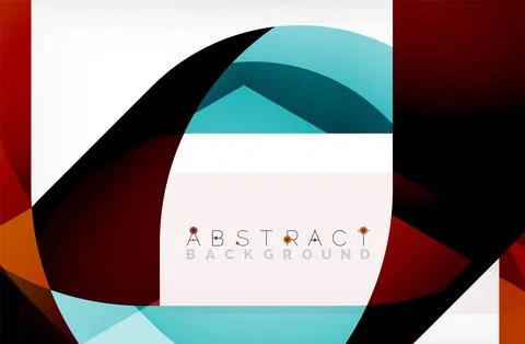 Abstract square shape with overlapping waves, minimal geometric background Illustrazione stock