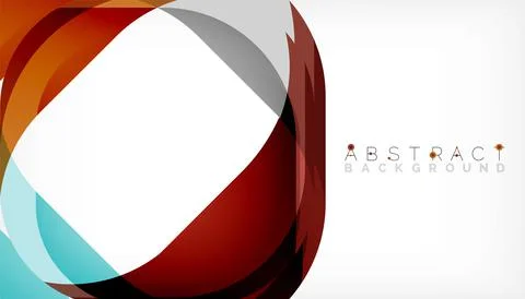 Abstract square shape with overlapping waves, minimal geometric background Stock Illustration