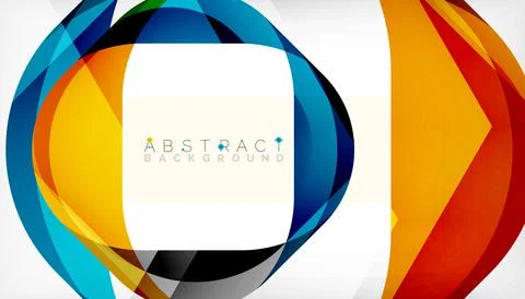 Abstract square shape with overlapping waves, minimal geometric background Illustrazione stock