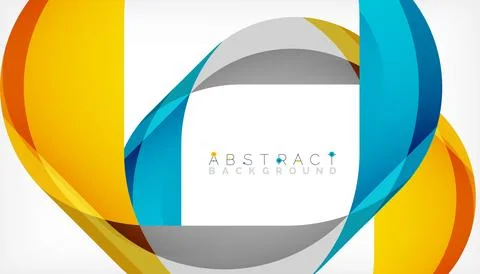 Abstract square shape with overlapping waves, minimal geometric background 스톡 일러스트