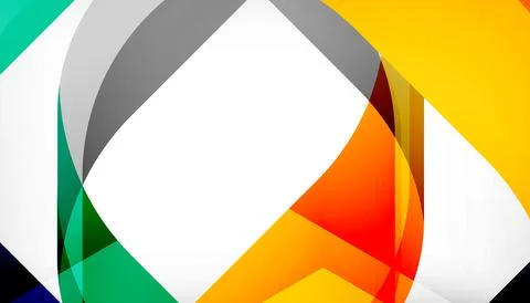 Abstract square shape with overlapping waves, minimal geometric background Stock Illustration