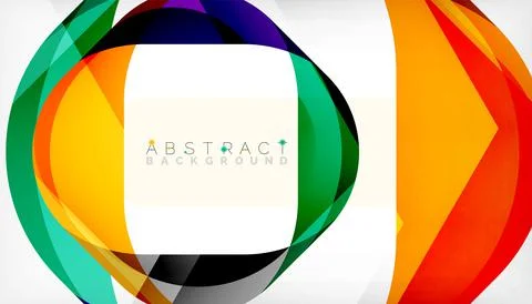Abstract square shape with overlapping waves, minimal geometric background Stock Illustration