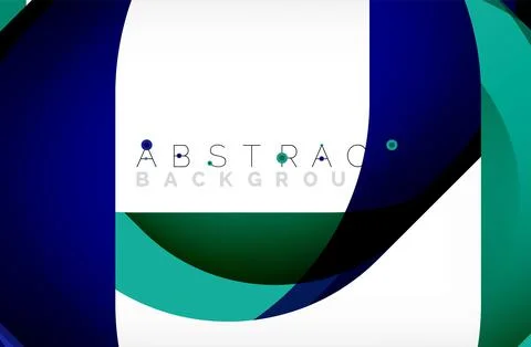 Abstract square shape with overlapping waves, minimal geometric background Illustrazione stock