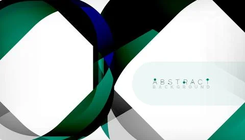 Abstract square shape with overlapping waves, minimal geometric background Stock Illustration