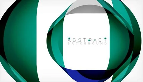 Abstract square shape with overlapping waves, minimal geometric background Stock Illustration