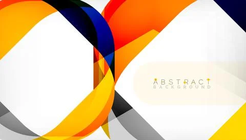 Abstract square shape with overlapping waves, minimal geometric background Illustrazione stock