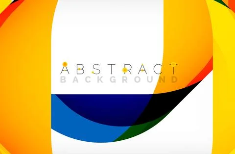 Abstract square shape with overlapping waves, minimal geometric background Illustrazione stock