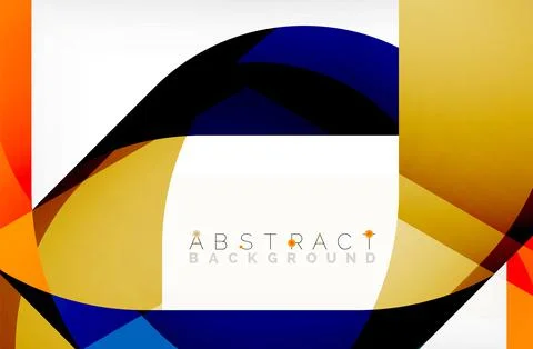 Abstract square shape with overlapping waves, minimal geometric background Stock Illustration