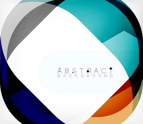 Abstract square shape with overlapping waves, minimal geometric background Illustrazione stock