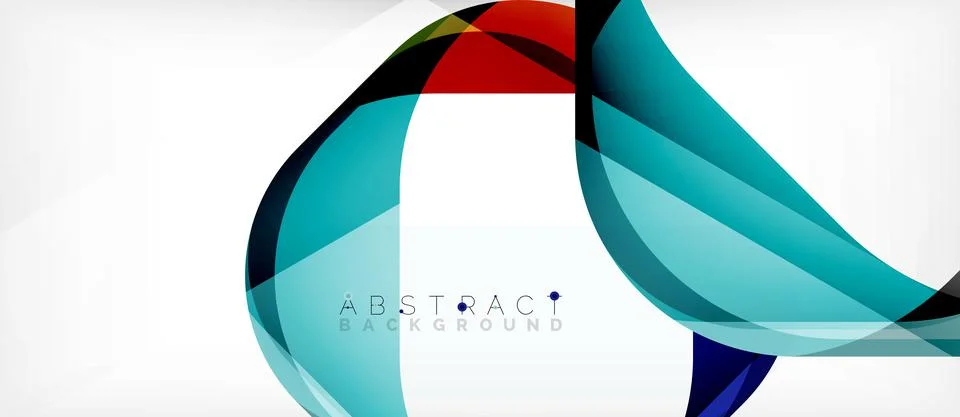 Abstract square shape with overlapping waves, minimal geometric background Illustrazione stock