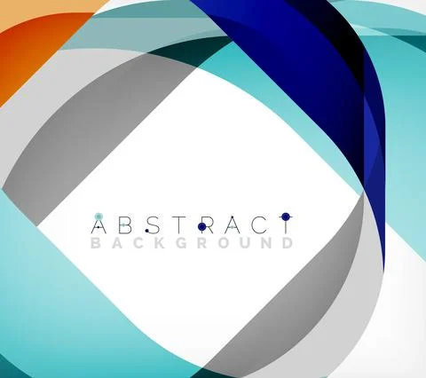 Abstract square shape with overlapping waves, minimal geometric background Stock Illustration
