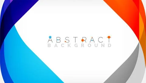 Abstract square shape with overlapping waves, minimal geometric background Stock Illustration