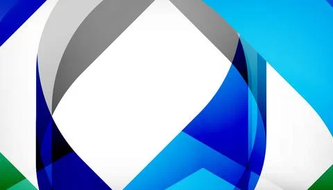 Abstract square shape with overlapping waves, minimal geometric background Illustrazione stock