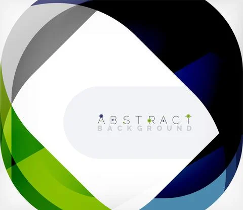 Abstract square shape with overlapping waves, minimal geometric background Stock Illustration